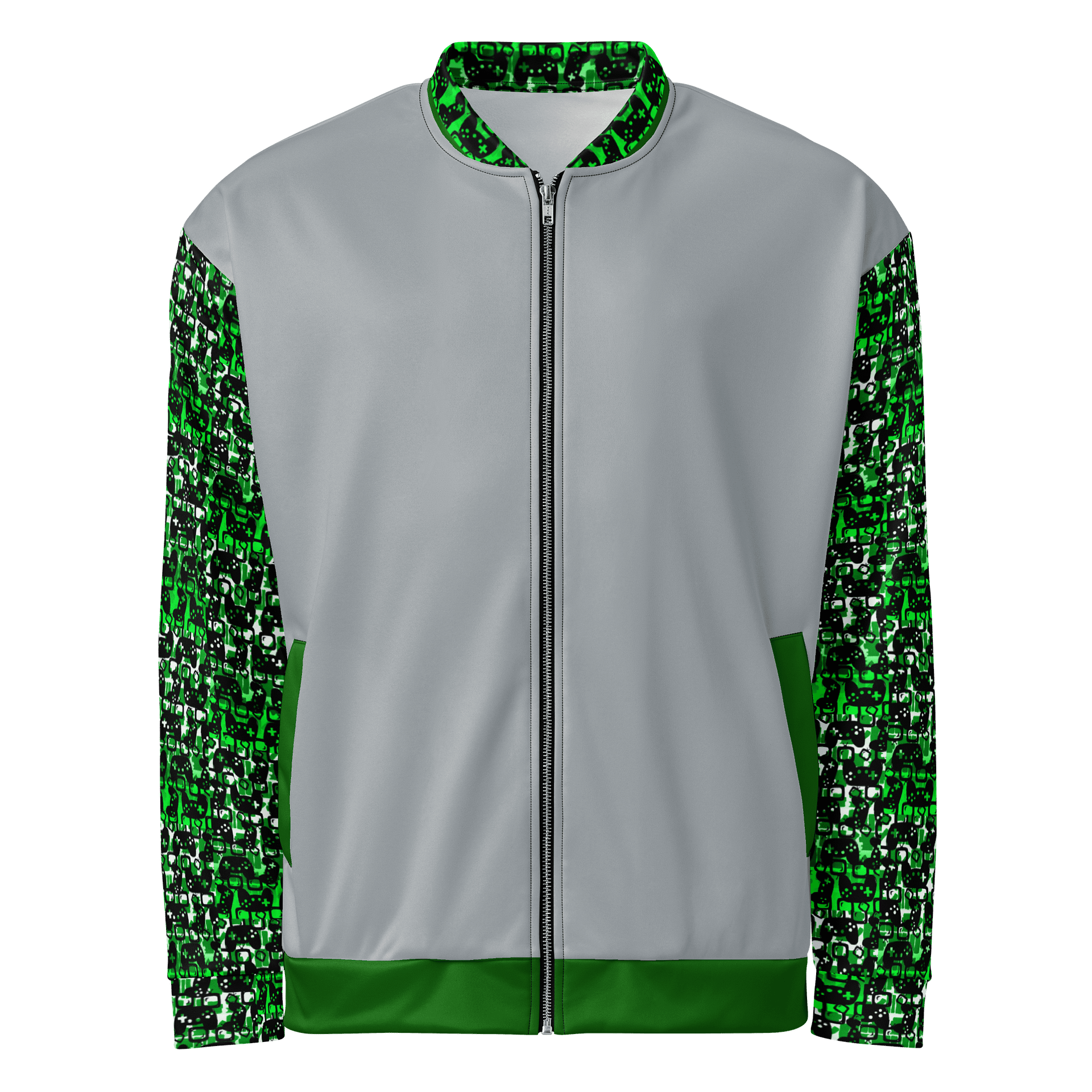 Experience Stories Unisex Bomber Jacket (Green, Gray, and Black) product image (2)