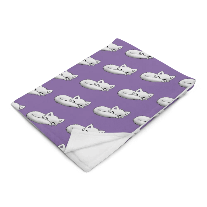Sleepy Fox Throw Blanket with Purple Background product image (2)