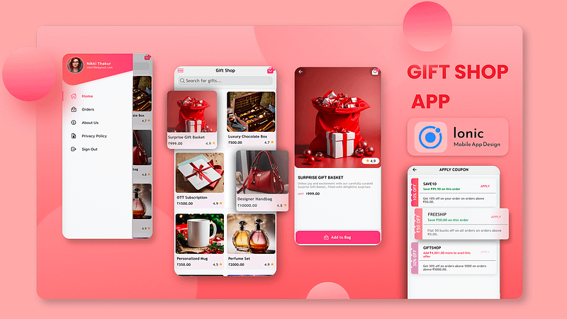 Gift Shop App UI – Ionic with Laravel & Angular