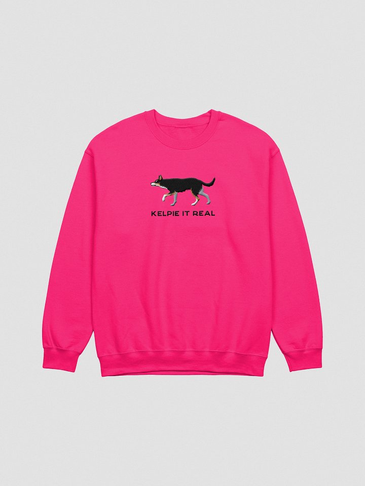 Kelpie It Real Sweatshirt (Embroidered) of an Australian Kelpie(Tricolor) product image (7)