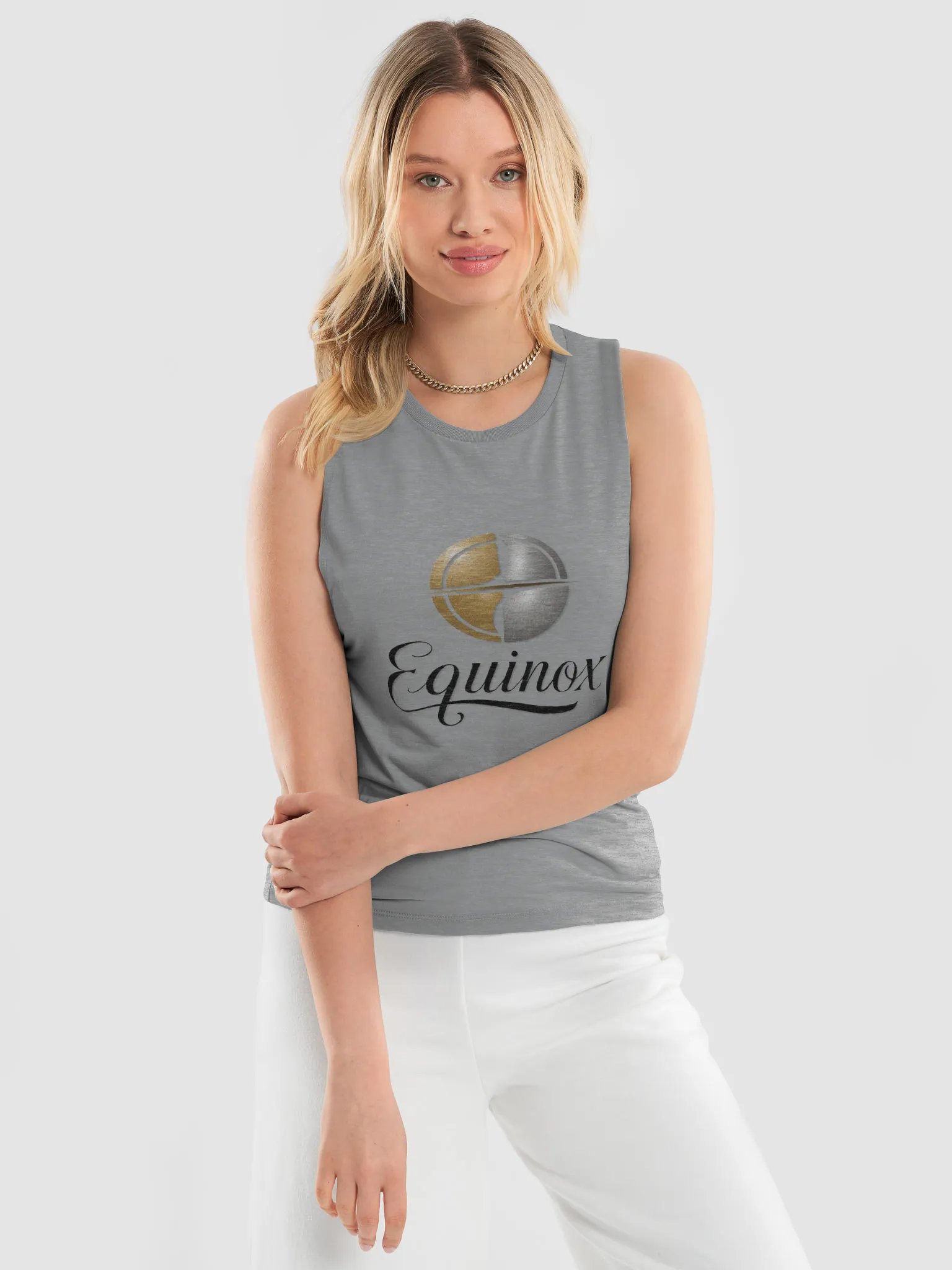 Women’s Flowy Muscle Tank Equinox Design – Soft Drapey Fit S-2XL product image (1)