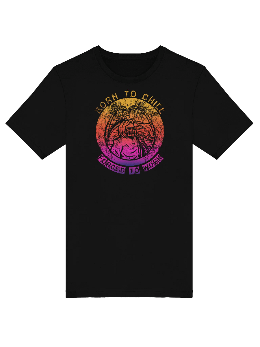 Grim Reaper 'Born To Chill' T-Shirt | Forced To Work Sarcastic Tee | Beach Sunset Humor Top product image (46)
