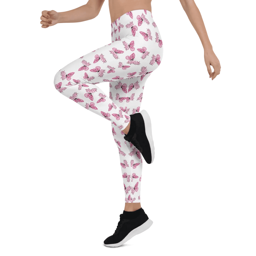 Pink Ribbon Grid All-Over Leggings product image (5)