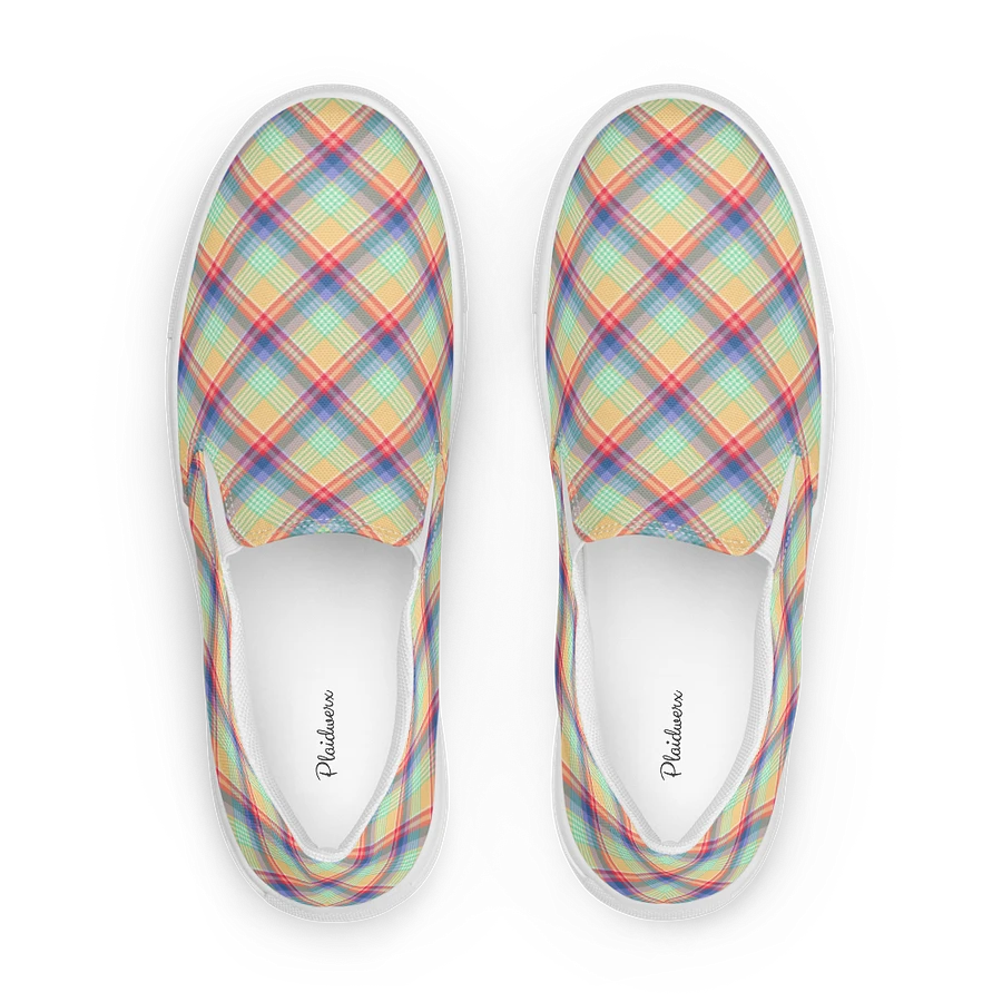 Bright Pastel Plaid Women's Slip-On Shoes product image (1)