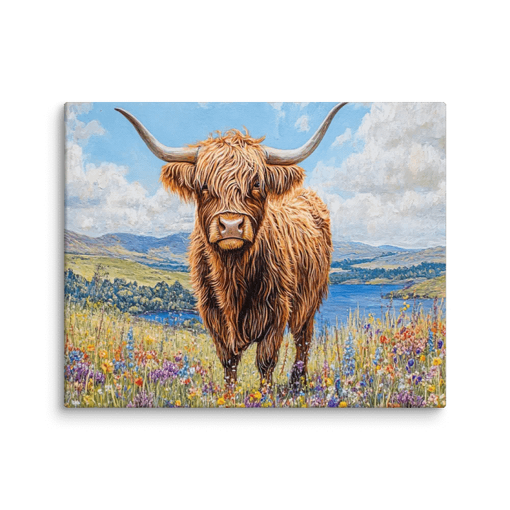 Serenity in Bloom: Highland Cow Amidst Wildflowers product image (2)