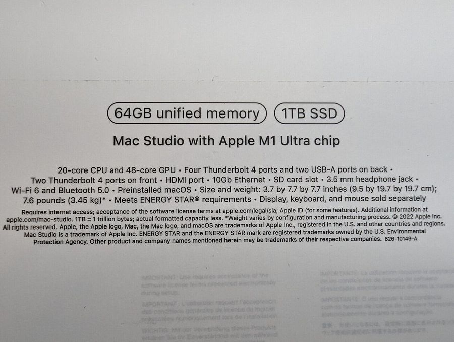 M1 ULTRA MAC STUDIO - 64GB / 1TB product image (3)