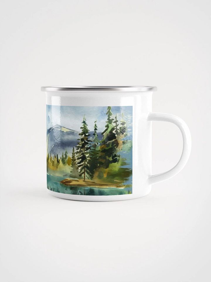 Watercolor Serene Lake Enamel Mug 12oz product image (1)