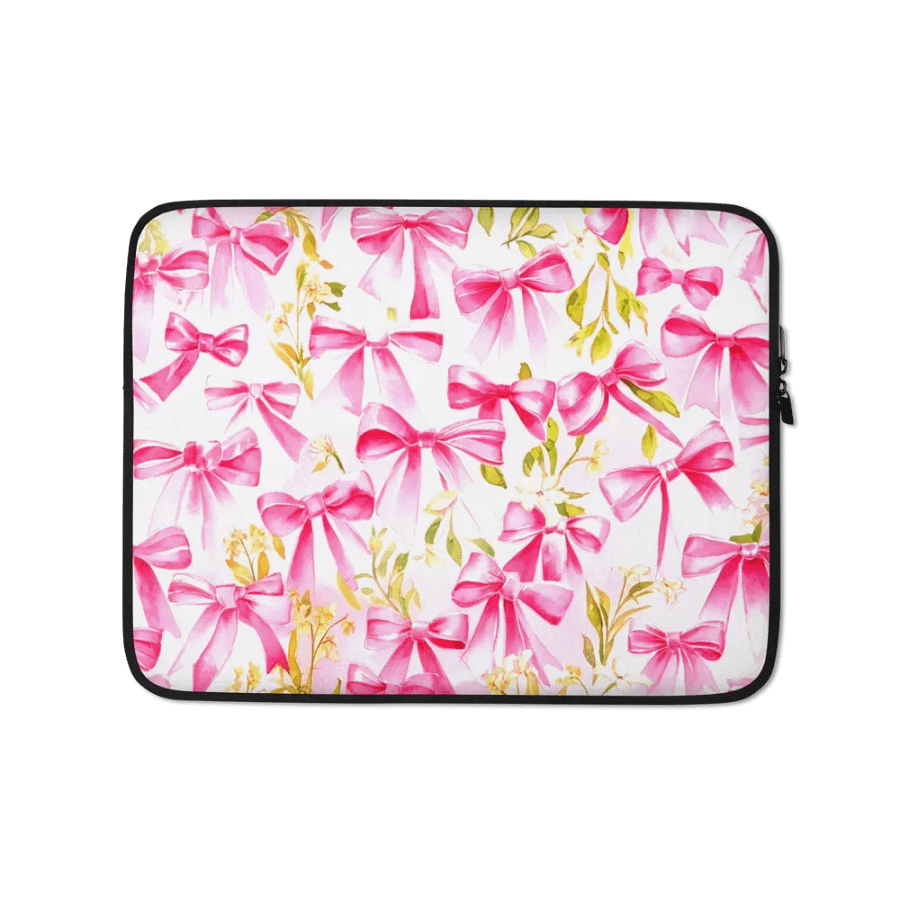 Pink Bows and Floral Laptop Sleeve product image (1)