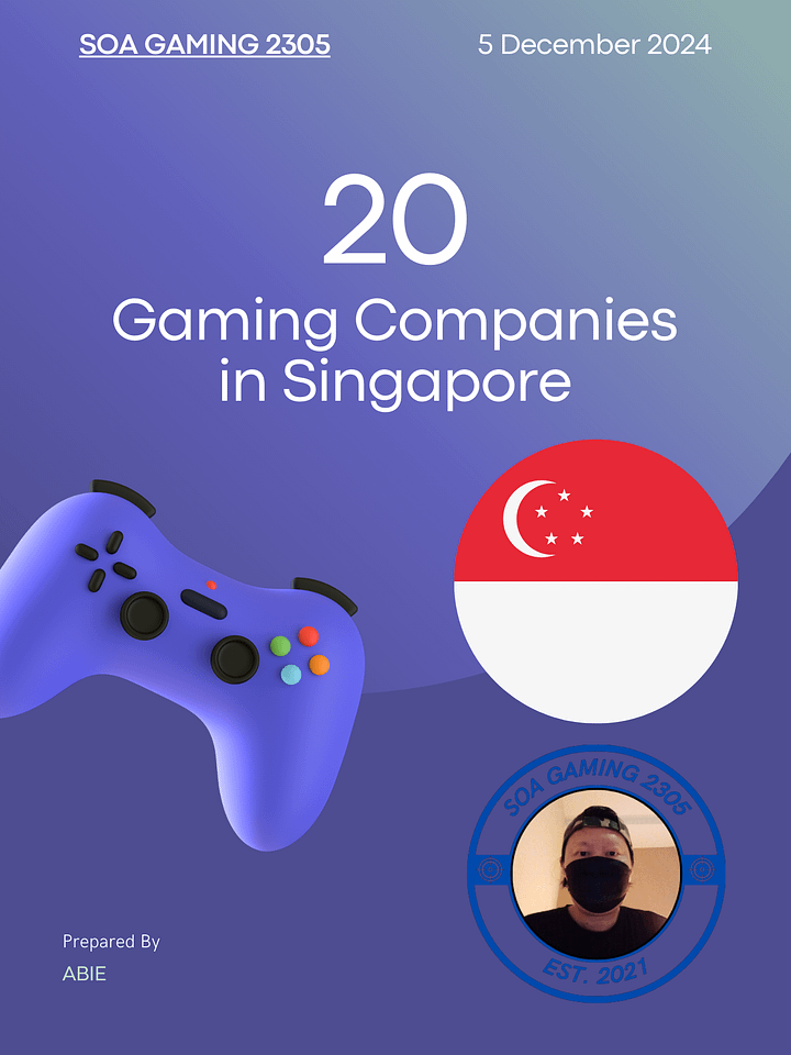 🎮 Discover Singapore's Top 20 Gaming Companies: Your Ultimate Insider Guide! 🚀 Don't Miss Out on This Must-Have Industry Insight! product image (1)