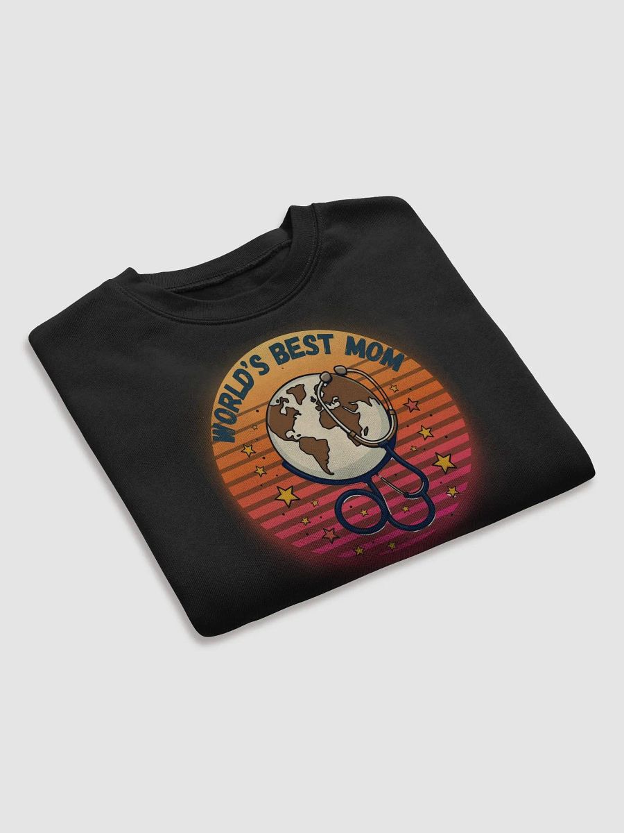 World's Best Mom Globe Stethoscope Crop Sweatshirt product image (20)