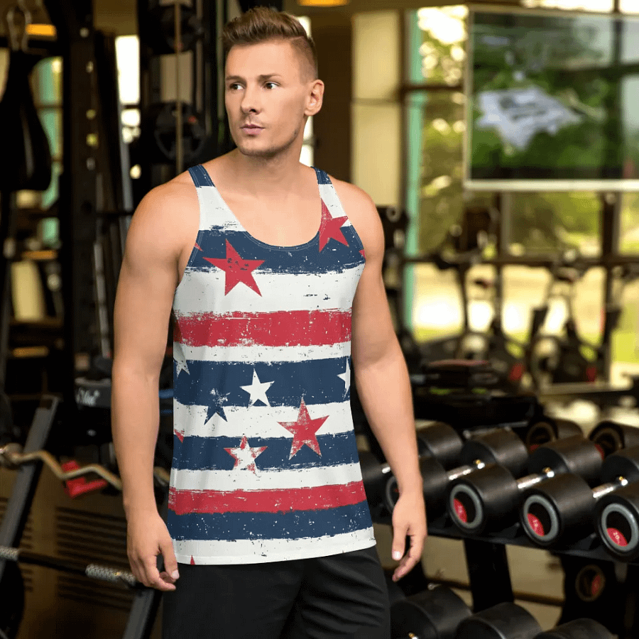 Geaux 31 - Vintage Stars & Stripes Pattern Men's Tank Top product image (4)