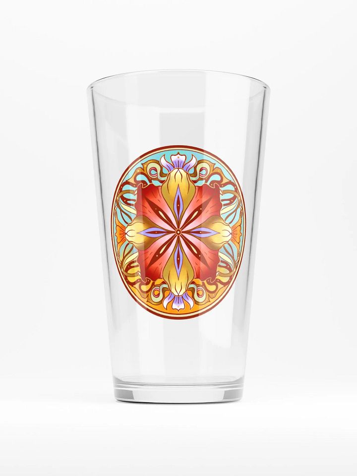 Crimson Floral Mandala - Pint Glass product image (1)