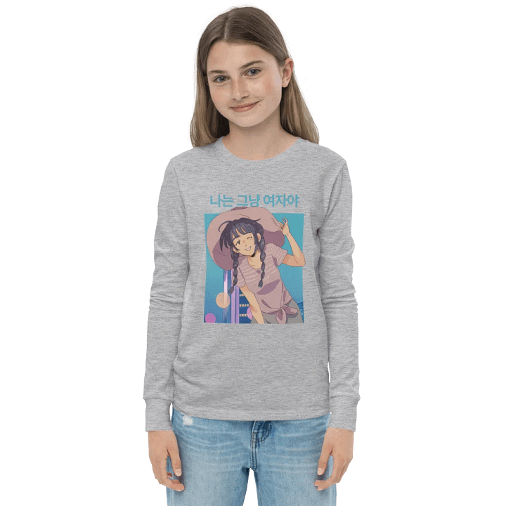 Just A Girl Korean Youth Long Sleeve Tee product image (3)