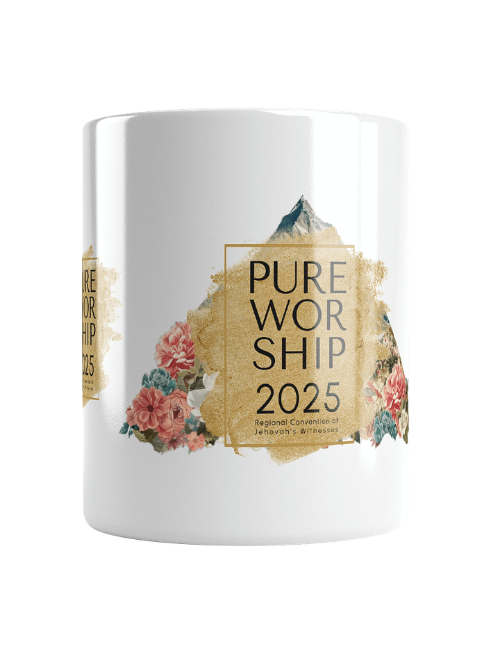 2025 "Pure Worship" Floral Mountain Glossy Mug product image (1)