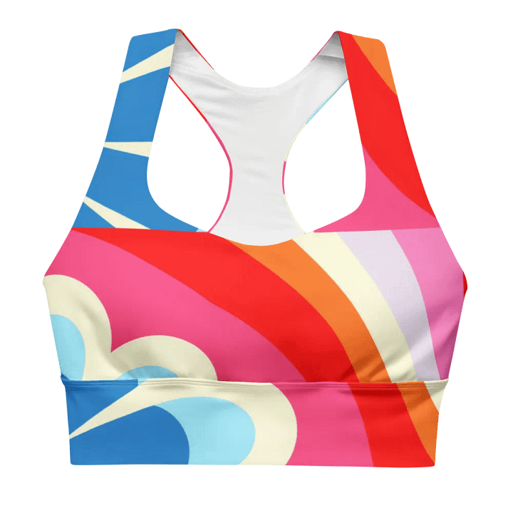 Retro Pink/Blue/Orange Sherbet Sports Bra product image (1)