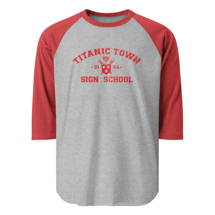 3/4 sleeve raglan baseball shirt - Campus - Red Lettering product image (1)