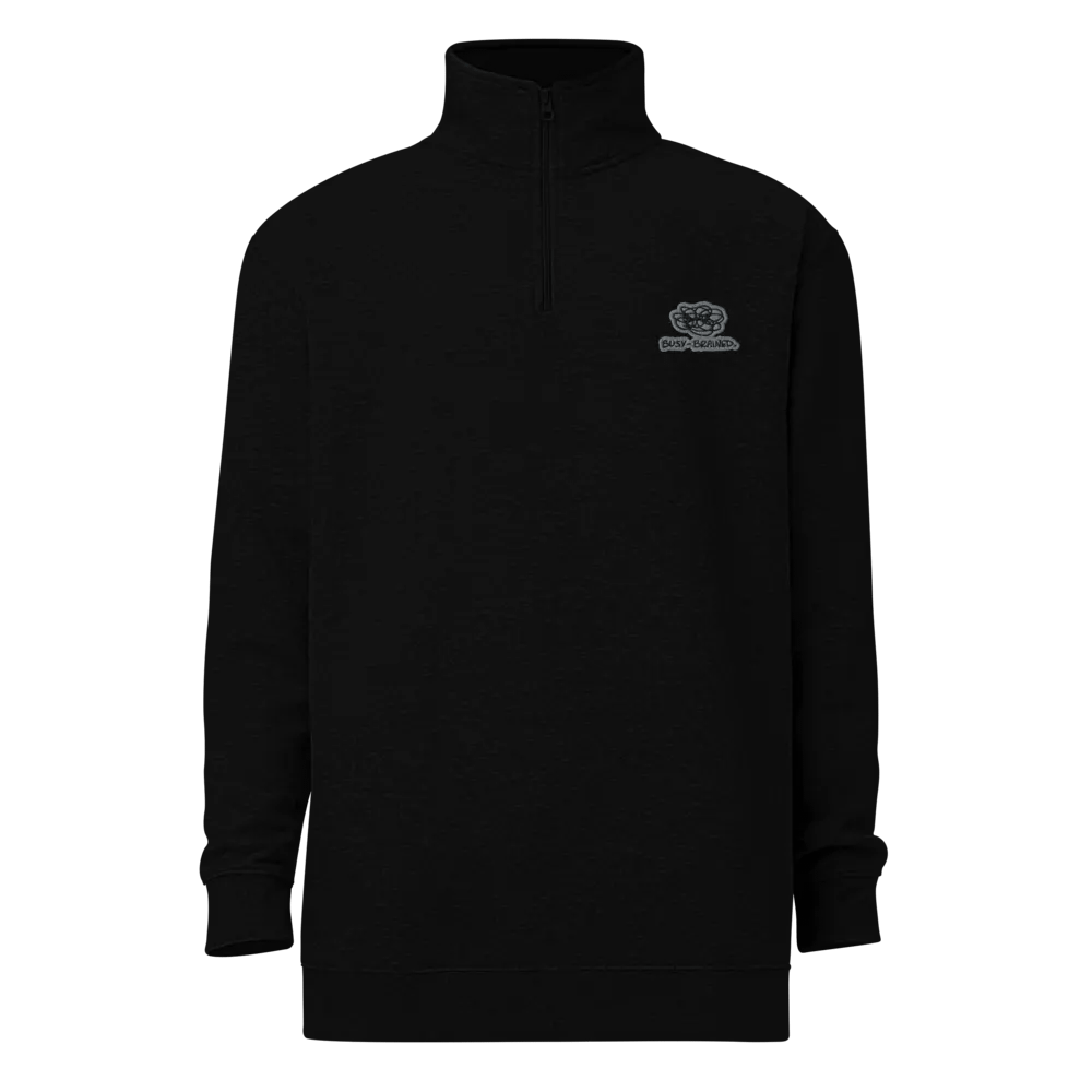 BUSY-BRAINED (smoke design) embroidered quarter zip product image (2)
