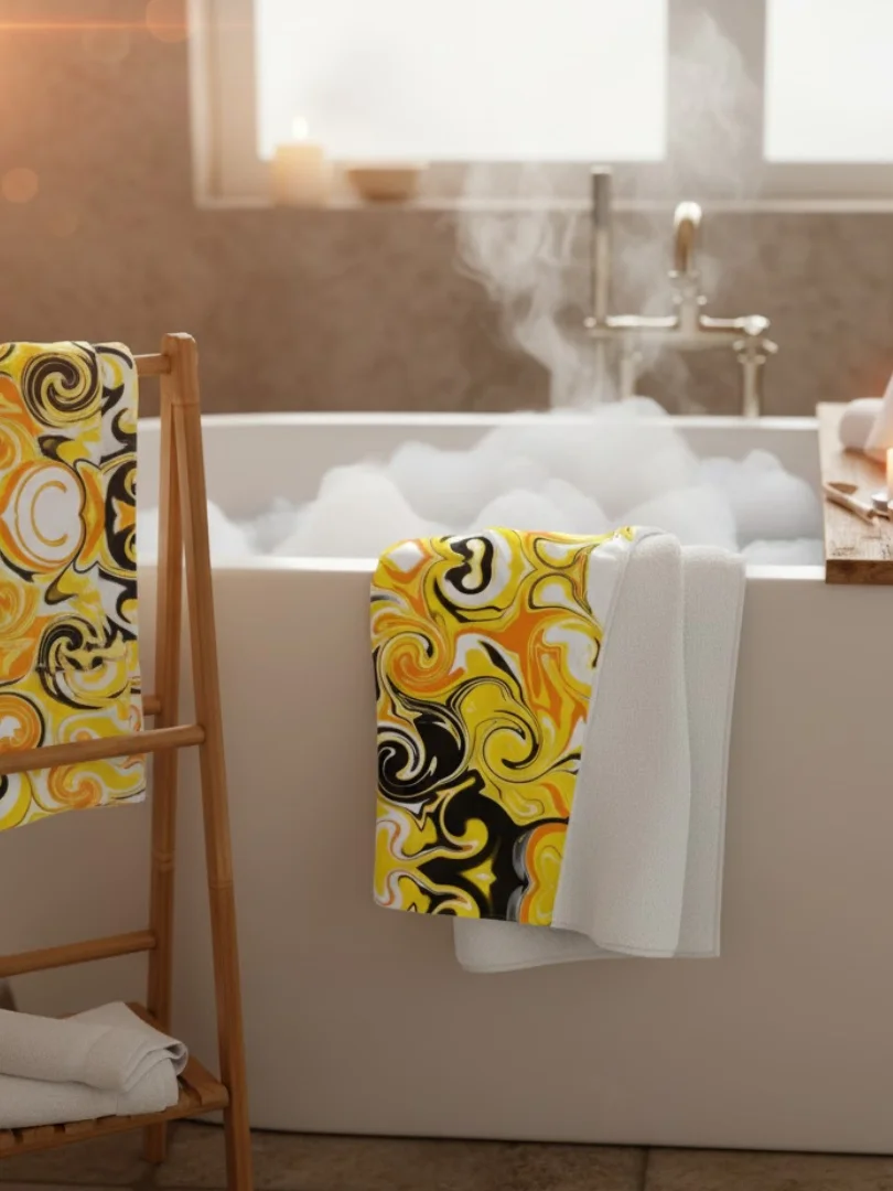 Yellow Swirl Sublimated Towel product image (1)