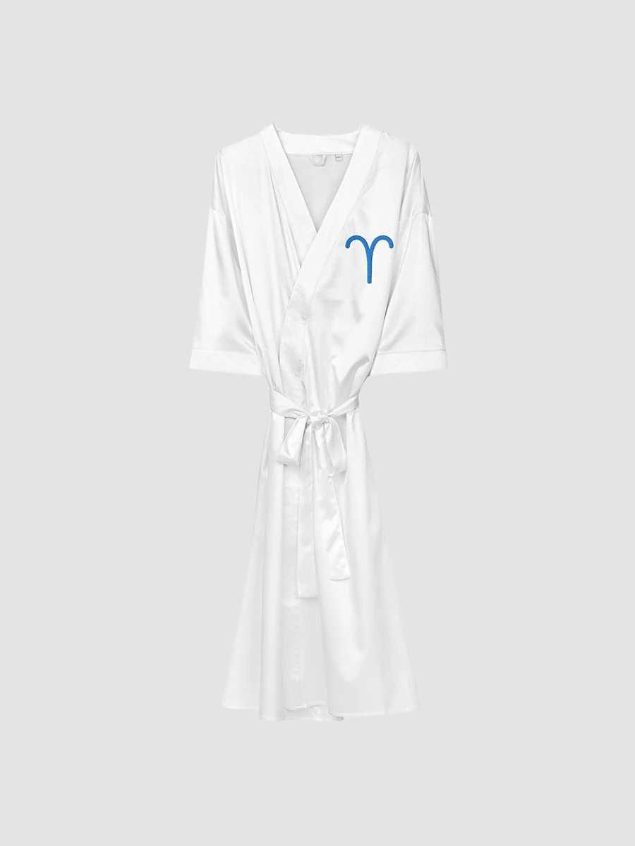 Aries Blue on White Satin Robe product image (1)