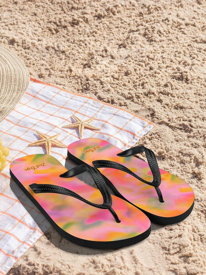 Flip flops "Sweet Pastel Tie Dye in Orange Light Pink" product image (1)