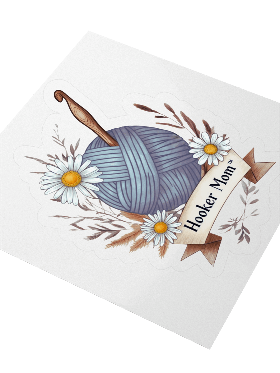 Hooker Mom™ Floral Yarn Emblem Sticker – Soft Chaos Edition product image (3)
