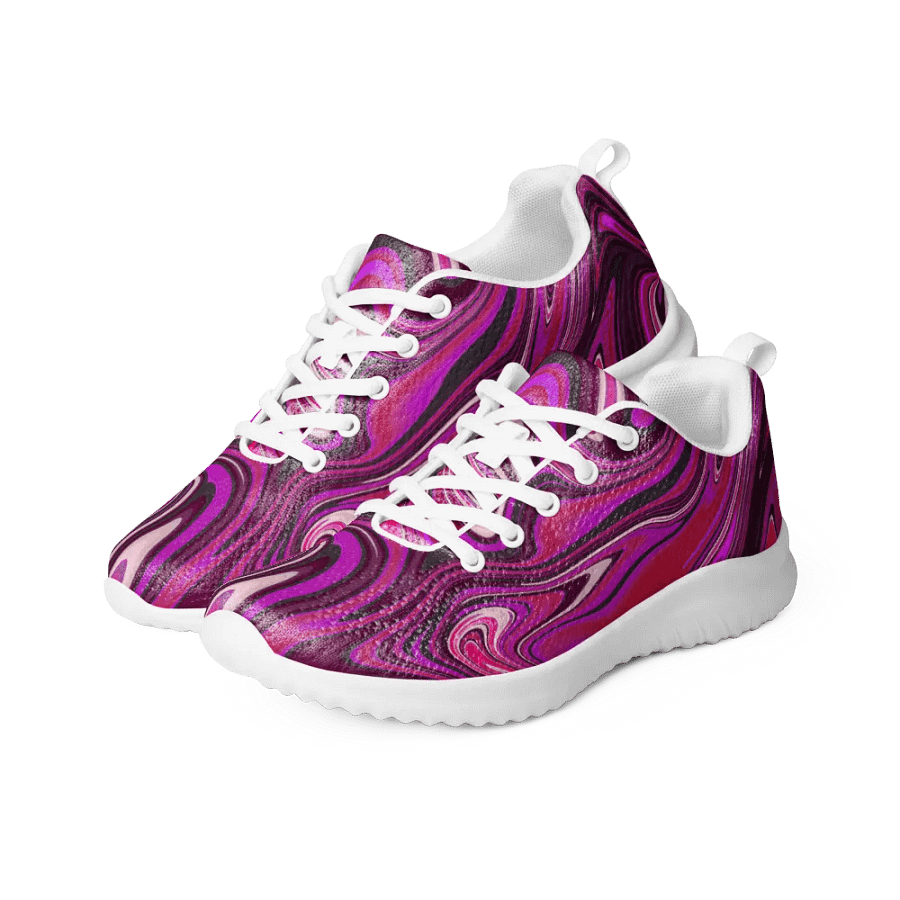 Women's Athletic Shoes - Pink and Purple Digital Fluid Art product image (1)