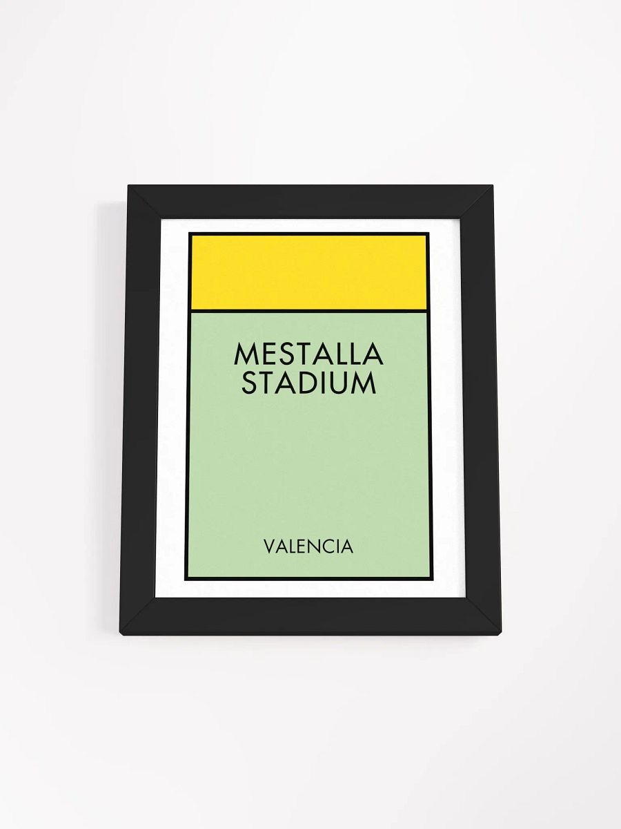 Mestalla Stadium Valencia Monopoly Title Art Framed Print product image (4)