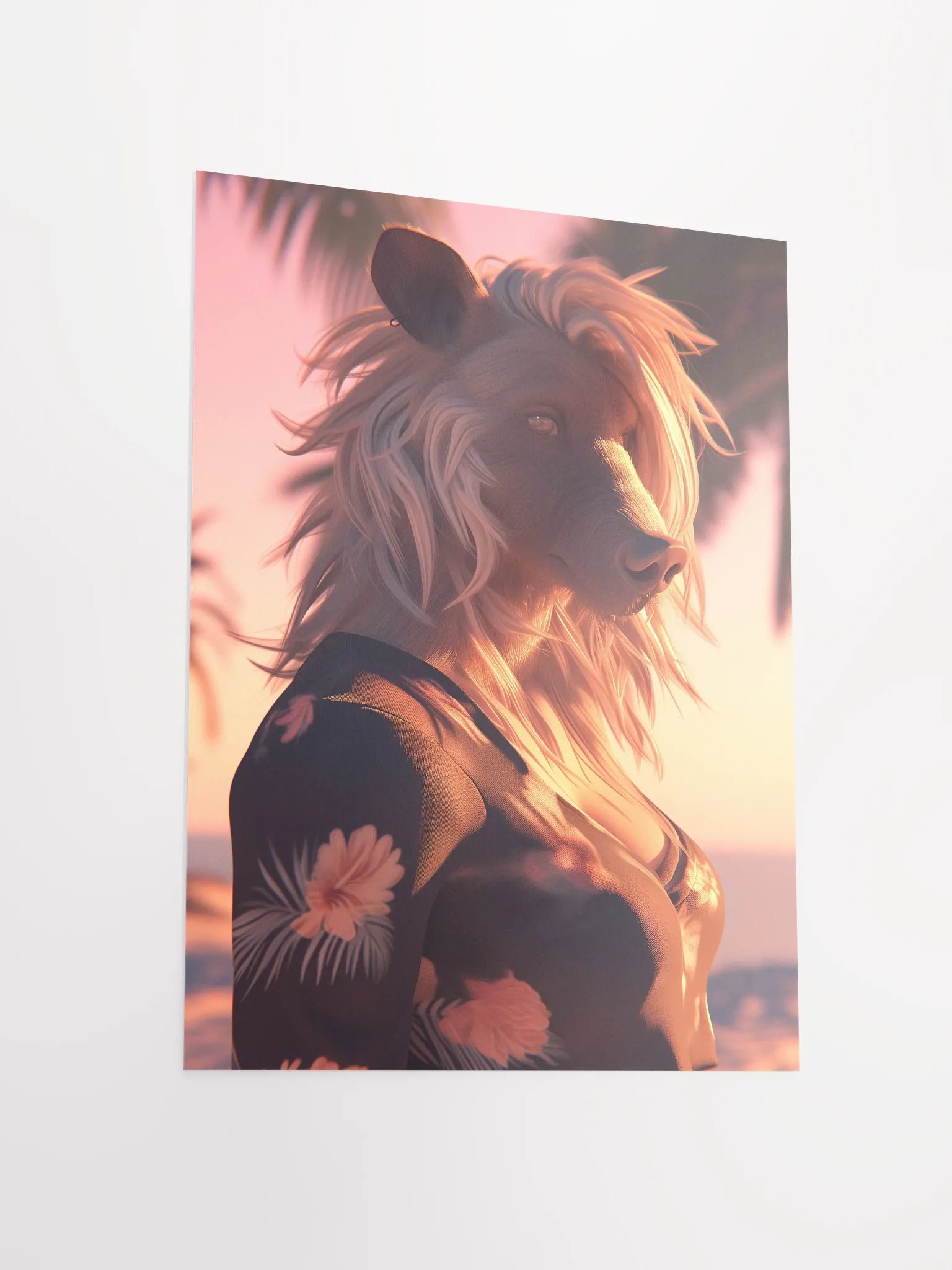 Tropical Boar Sunset Matte Poster product image (5)