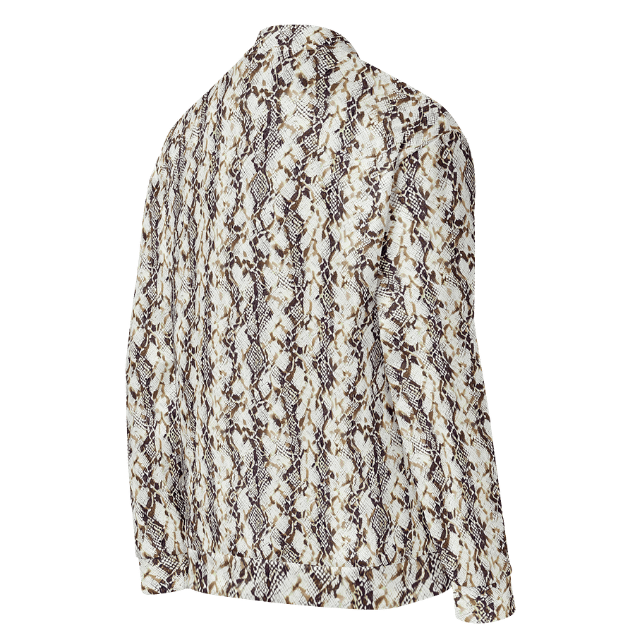 Beige Snake Skin Bomber Jacket product image (4)