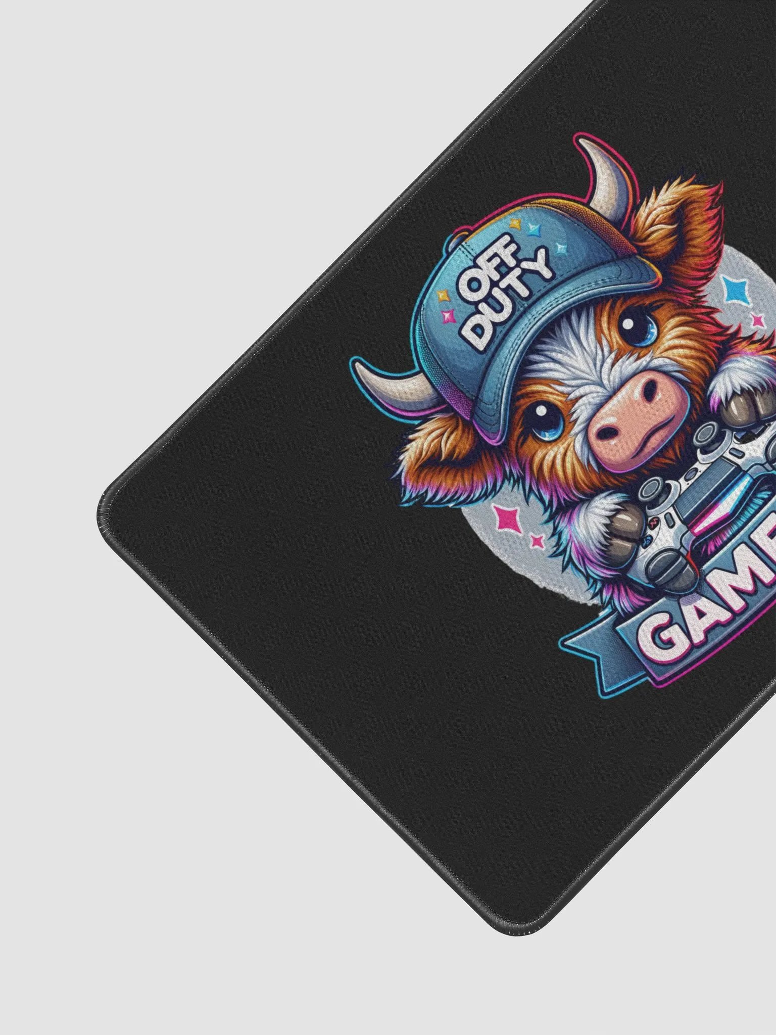 Off Duty Highland Cow Game On Graphic Desk Mat product image (1)