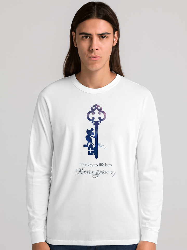 Vintage Key 'Never Grow Up' Long Sleeve T-Shirt product image (1)