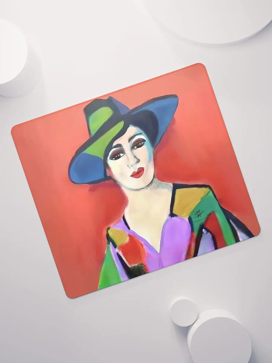 Donna with Hat Gamers Mouse Pad product image (7)