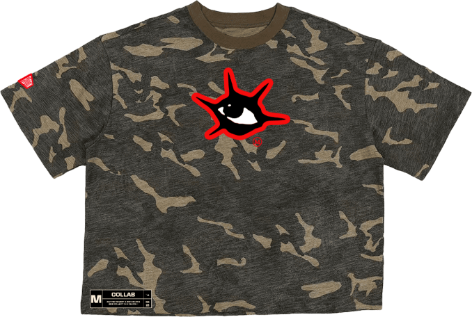 WANTED MEMORY®/NARVI FLOTIN® CAMO CROPPED T SHIRT 007 product image (1)
