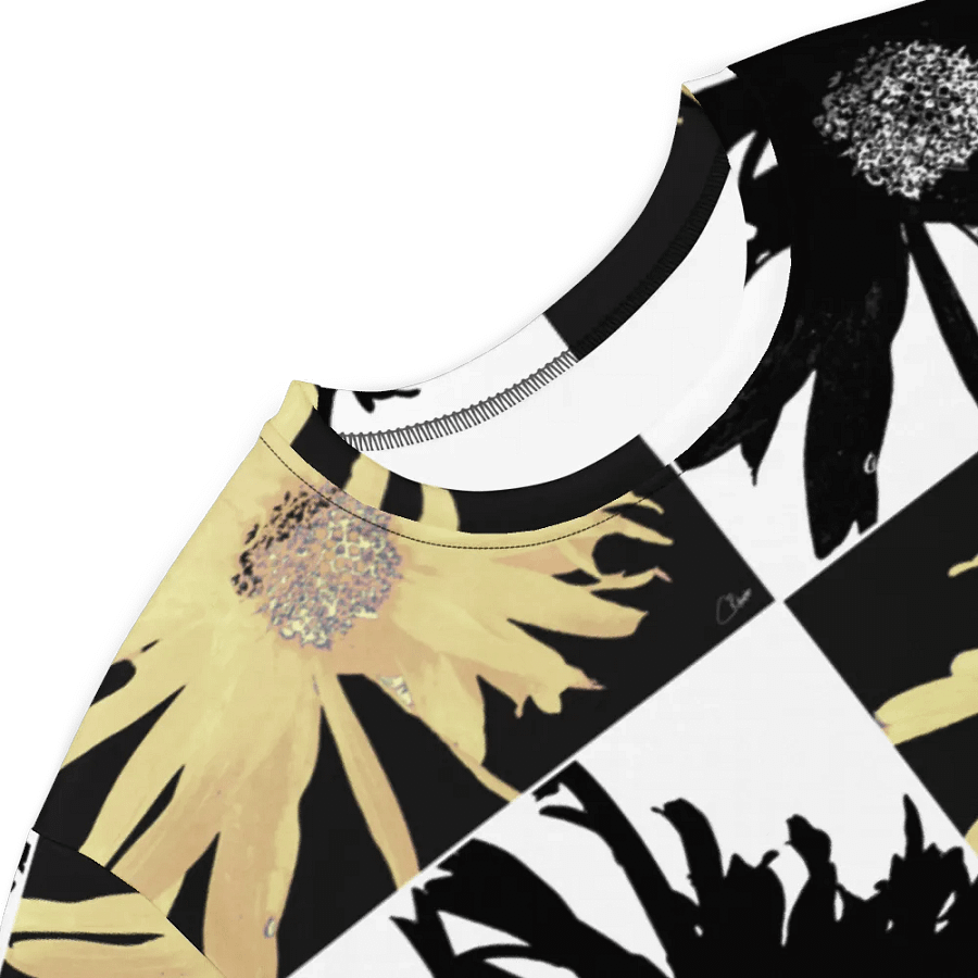 Abstract Black and Yellow Daises Ladies T Shirt Dress product image (5)