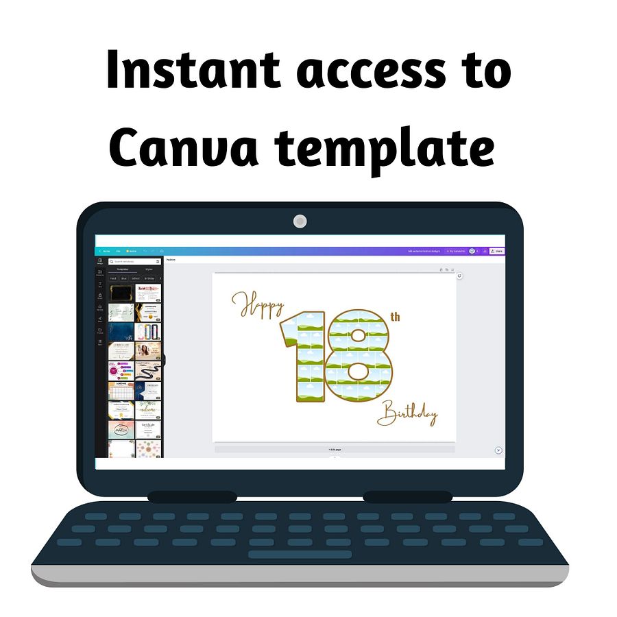 Happy 18th Birthday Photo Collage Canva Template product image (3)