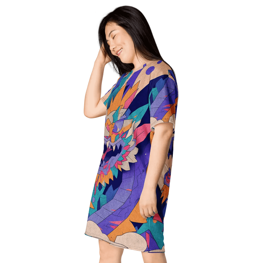 Geometric Dragon All-Over T-Shirt Dress product image (3)