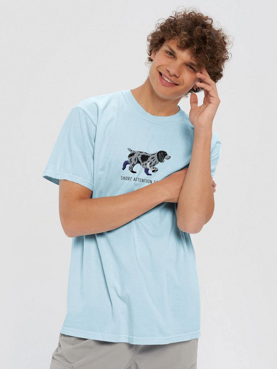 Short Attention Spaniel T-Shirt(Embroidered) of a Cocker Spaniel(Blue Roan) product image (8)