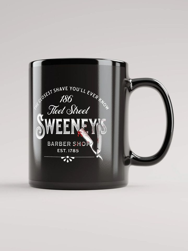 Sweeney Todd Barber Shop Mug – Black Glossy Horror Musical Coffee Cup product image (2)