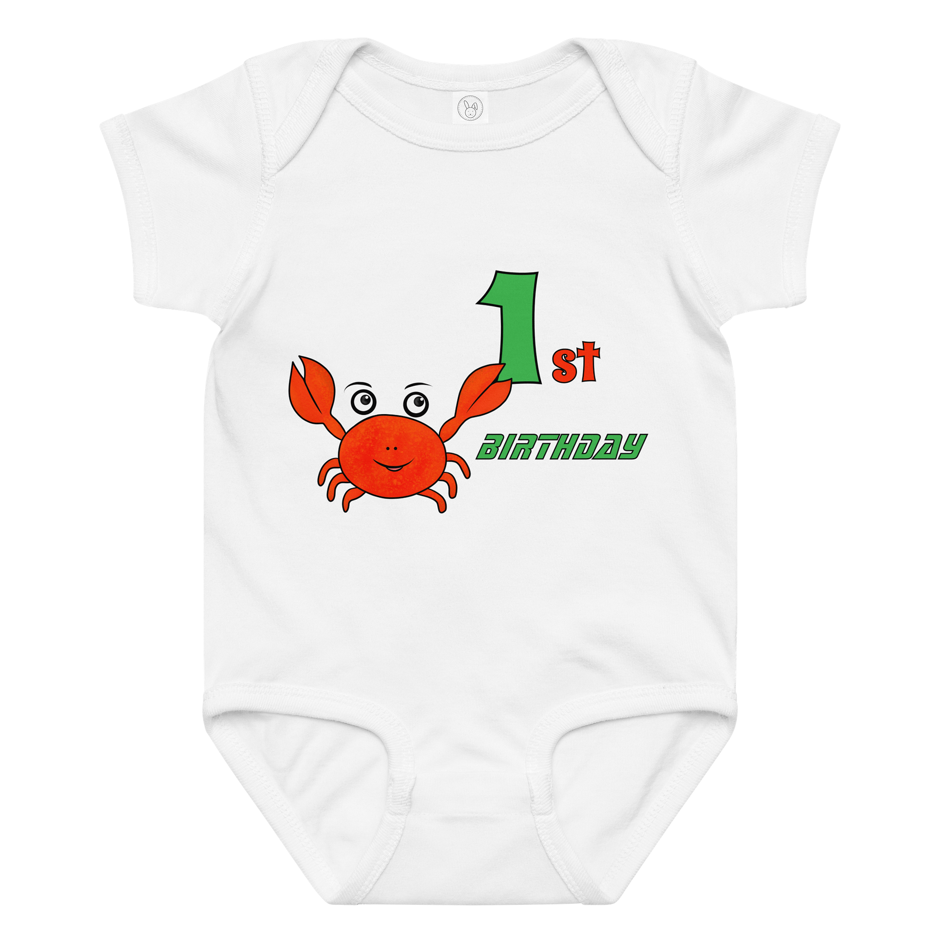 Cheerful Crab 1st Birthday Baby Bodysuit product image (13)