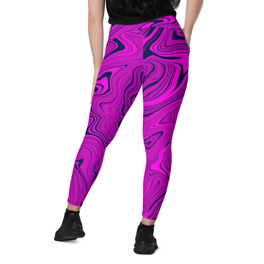 Leggings with Pockets - Purple Liquid Swirls product image (12)