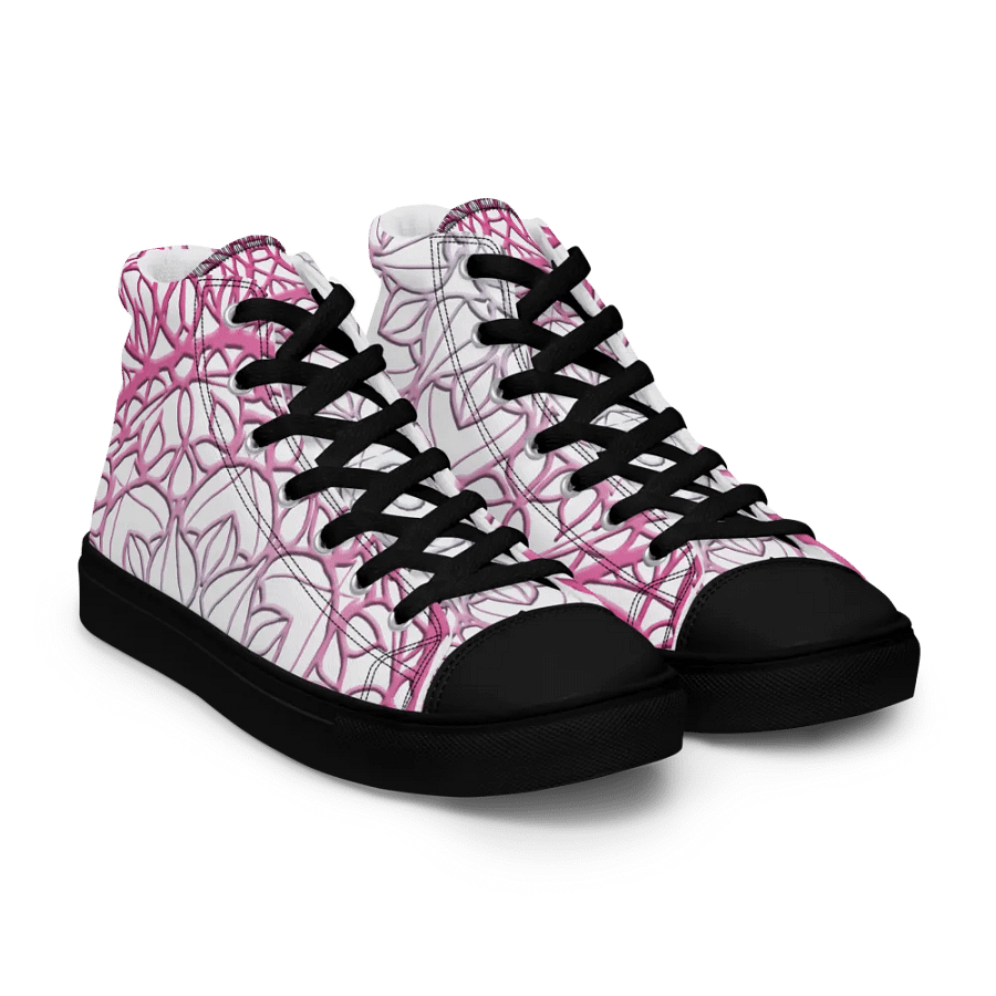 Ornate Pink Mandala Women's High Top Canvas Shoes product image (2)