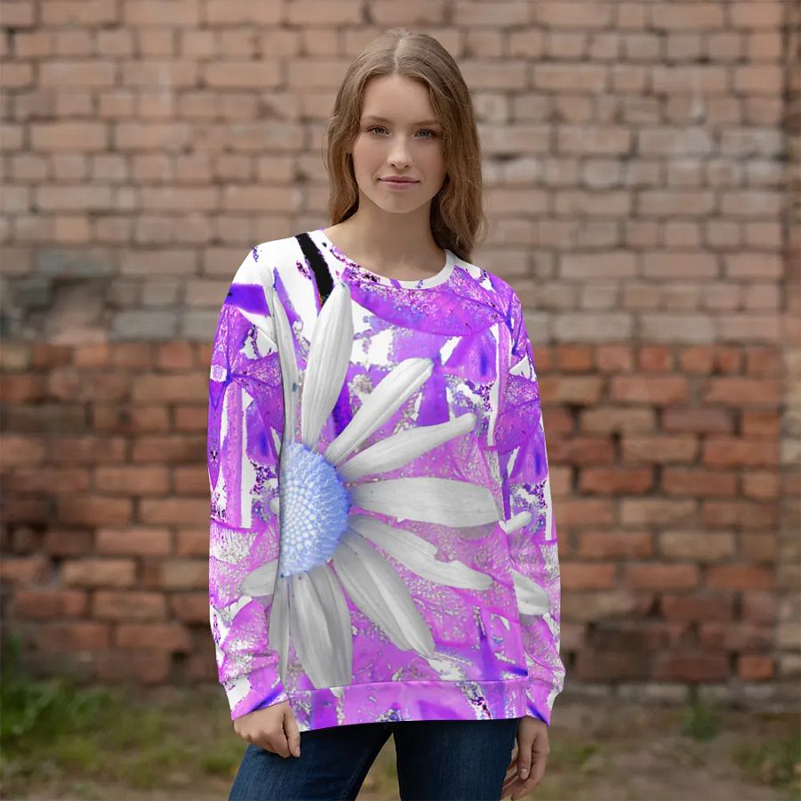 Cool Vivid Abstract Daisy Flower Unisex Sweatshirt product image (2)