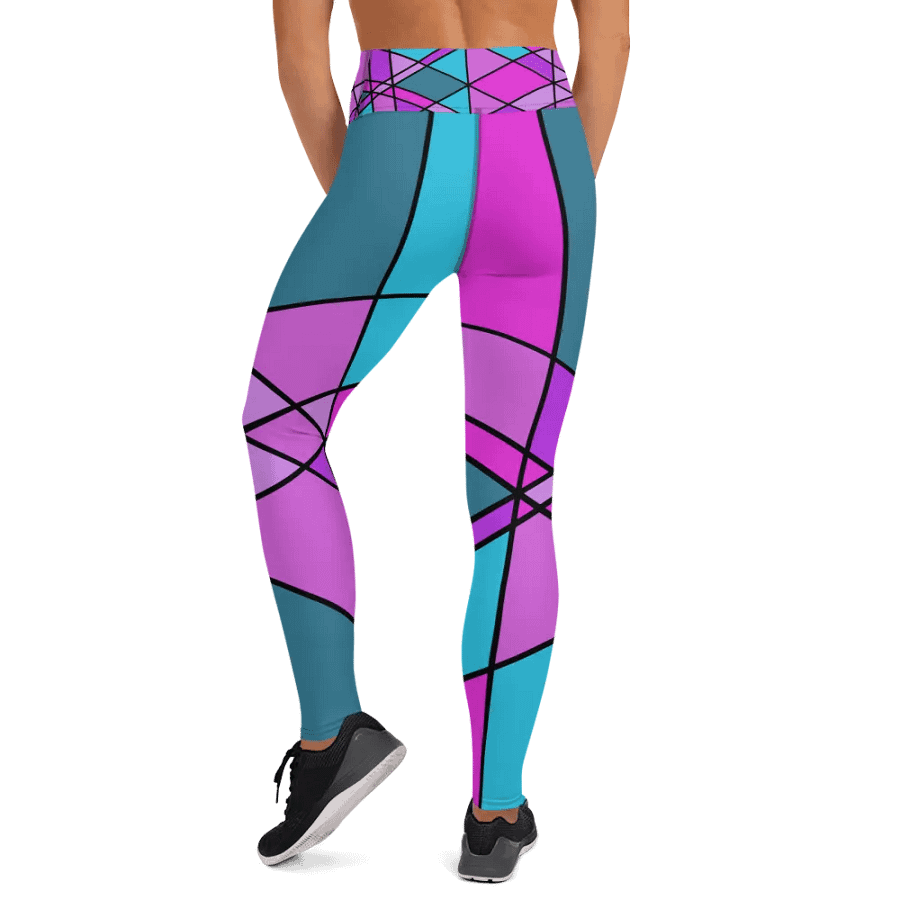 Multi-Colored Geometric Pattern Yoga Leggings product image (5)