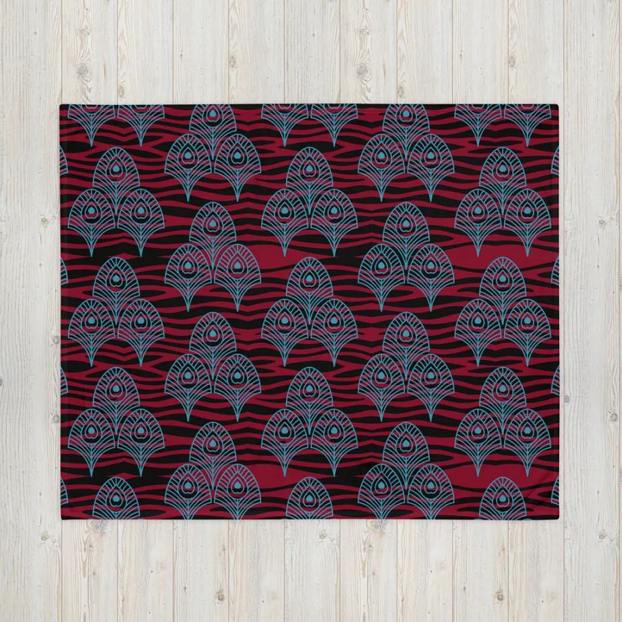 Peacock Feathers Paradise Throw Blanket product image (8)
