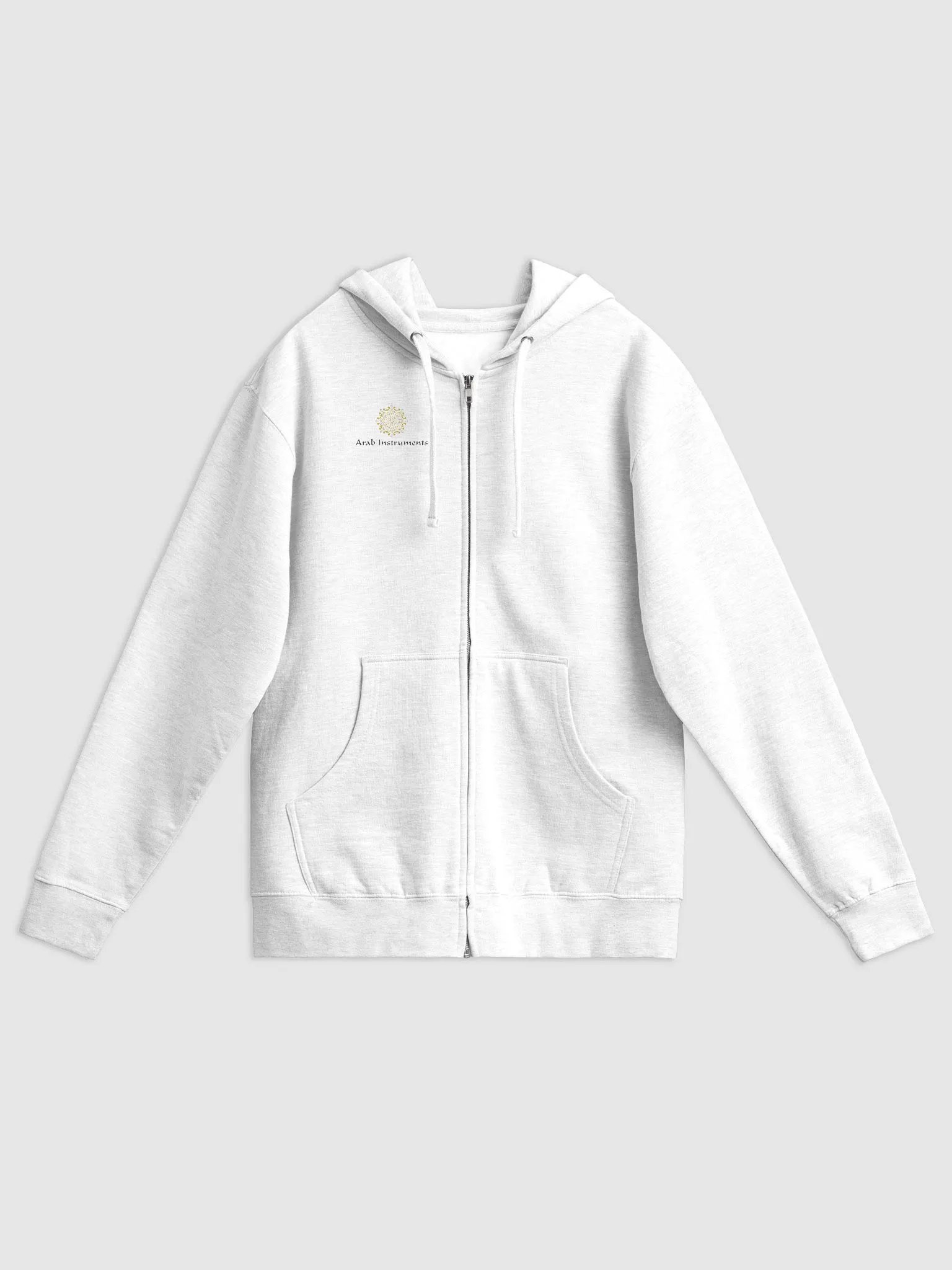 Arab Instruments Fleece Zip Up Hoodie White product image (1)