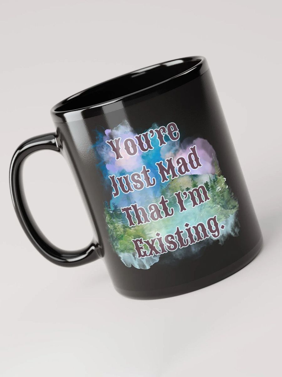 I'm Existing Black Glossy Mug product image (3)