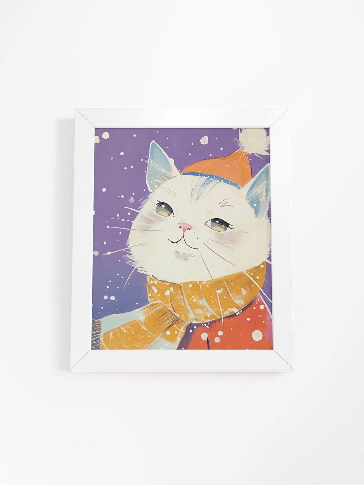 Cozy Cat Winter Wonderland Framed Poster product image (1)
