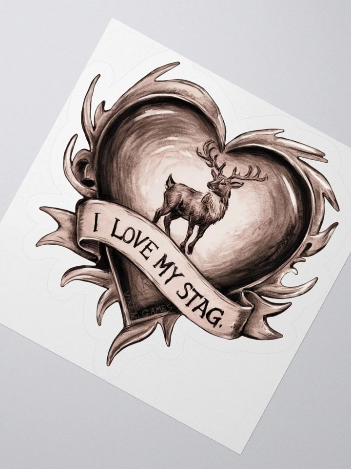 I Love My Stag Pencil and wash vinyl sticker for the loving Vixen Hotwife product image (4)