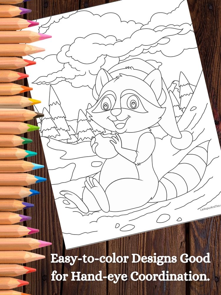 Printable Christmas Animals Holiday Coloring Pages for Kids product image (5)