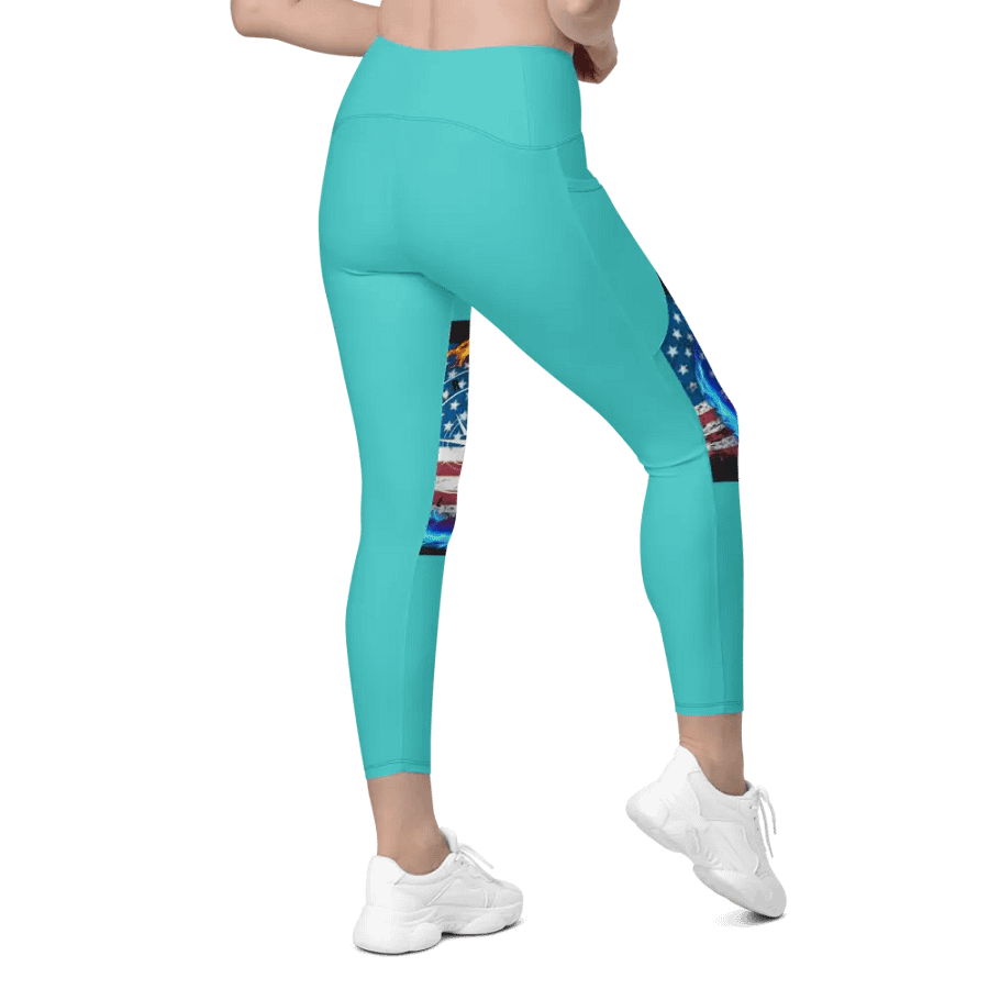Leggings w pockets dark turquoise product image (8)